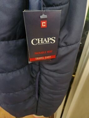 CHAPS Men's Packable Navy Puffer Vest